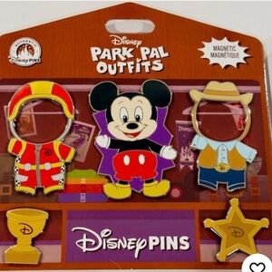 Disney Park Pal Outfits Mickey Mouse Magnetic Pin Set - Red, Yellow, Black